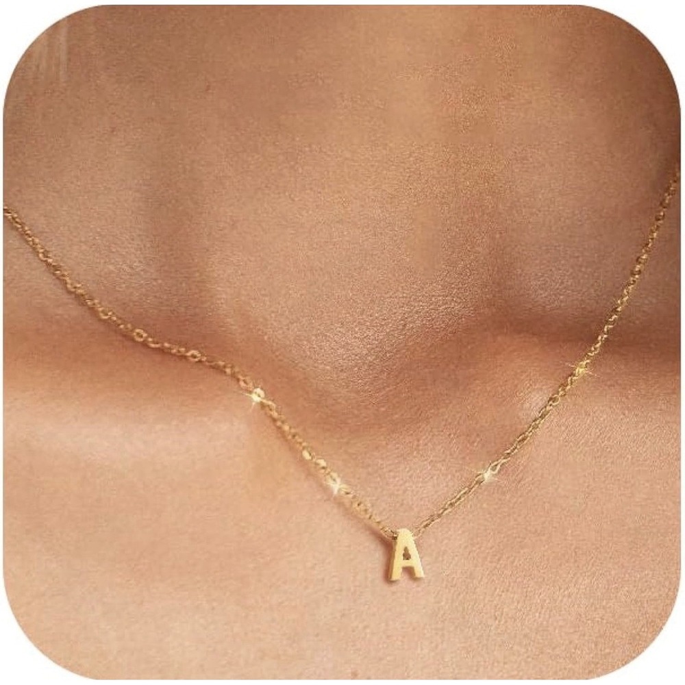 "A" Initial Necklace -‎ Dainty Necklace Tiny Pendant Cute Initial New